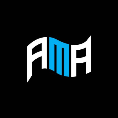 AMA logo tasarımı, AMA basit ve modern logo. AMA lüks alfabe tasarımı  