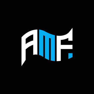 AMF logo tasarımı, AMF basit ve modern logo. AMF lüks alfabe tasarımı  