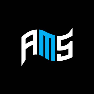 AMS logo tasarımı, AMS basit ve modern logo. AMS lüks alfabe tasarımı  