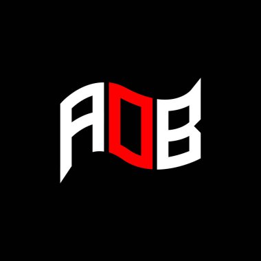 AOB logo tasarımı, AOB basit ve modern logo. AOB lüks alfabe tasarımı  