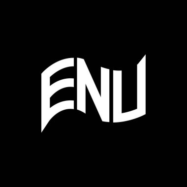 ENU logo tasarımı, ENU basit ve modern logo. ENU lüks alfabe tasarımı  