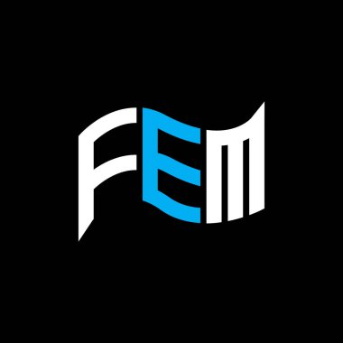 FEM logo tasarımı, FEM basit ve modern logosu. FEM lüks alfabe tasarımı  