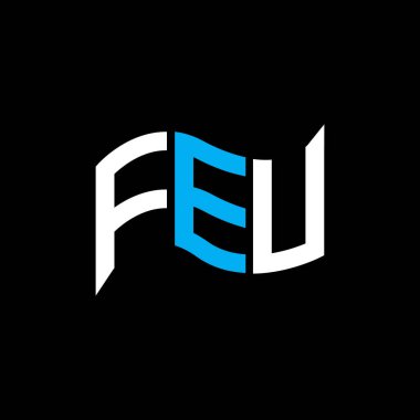 FEU logo tasarımı, FEU basit ve modern logosu. FEU lüks alfabe tasarımı  