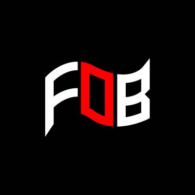 FOB logo tasarımı, FOB basit ve modern logo. FOB lüks alfabe tasarımı  