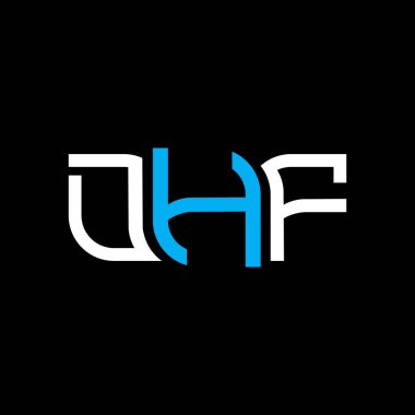 DHF logo tasarımı, basit ve modern DHF logosu. DHF lüks alfabe tasarımı  