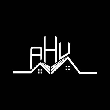 AHU emlak logosu tasarımı, AHU basit ve modern logo. AHU lüks alfabe tasarımı  