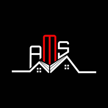 AMS emlak logosu tasarımı, AMS basit ve modern logo. AMS lüks alfabe tasarımı  