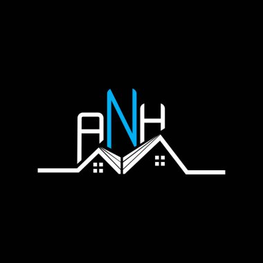 ANH emlak logosu tasarımı, ANH basit ve modern logo. ANH lüks alfabe tasarımı  