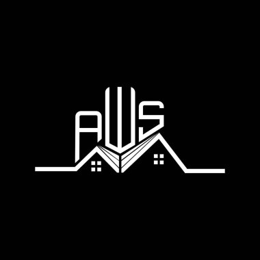 AWS emlak logosu tasarımı, AWS basit ve modern logo. AWS lüks alfabe tasarımı  