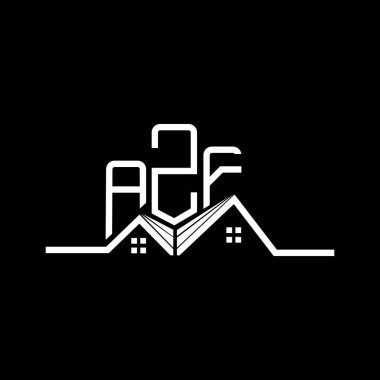 AZF emlak logosu tasarımı, AZF basit ve modern logo. AZF lüks alfabe tasarımı  