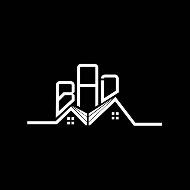 Kötü emlak logosu tasarımı, kötü basit ve modern logo. Kötü lüks alfabe tasarımı  