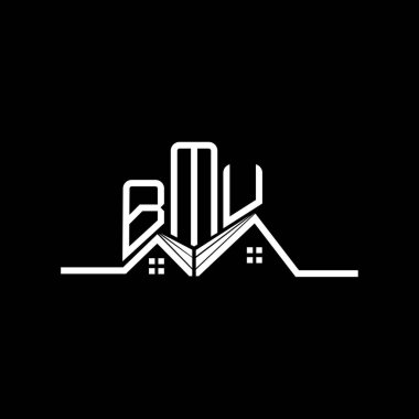 BMU emlak logosu tasarımı, BMU basit ve modern logo. BMU lüks alfabe tasarımı  