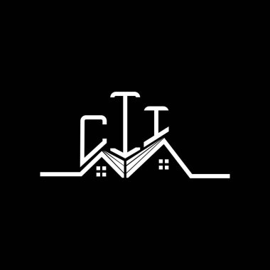 Emlak logosu tasarımı, basit ve modern logo. CII lüks alfabe tasarımı  