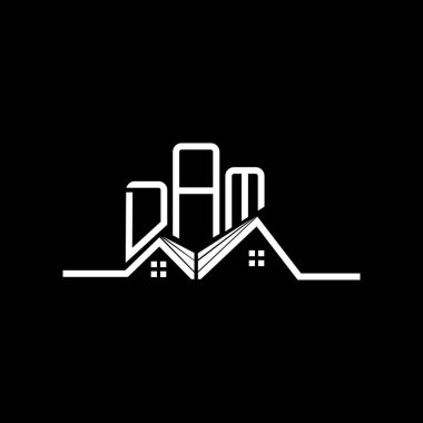 DAM emlak logosu tasarımı, DAM basit ve modern logosu. Baraj lüks alfabe tasarımı  