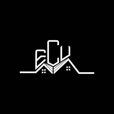 ECU Real State logo tasarımı, ECU basit ve modern logo. ECU lüks alfabe tasarımı  