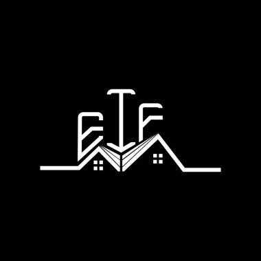 EIF emlak logosu tasarımı, EIF basit ve modern logo. EIF lüks alfabe tasarımı  