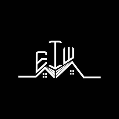 EIW Real State logo tasarımı, EIW basit ve modern logo. EIW lüks alfabe tasarımı  