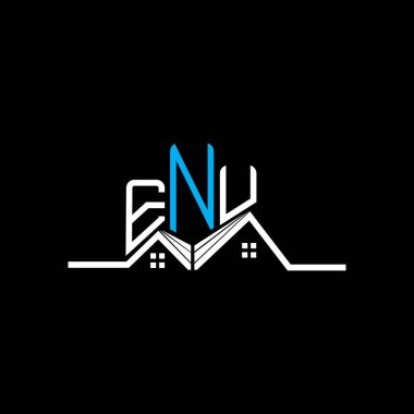 ENU Real State logo tasarımı, ENU basit ve modern logo. ENU lüks alfabe tasarımı  