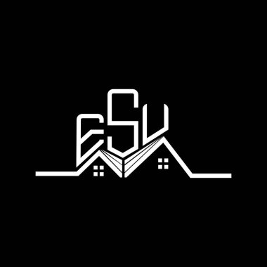 ESU emlak logosu tasarımı, ESU basit ve modern logo. ESU lüks alfabe dizaynı  