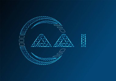 AAI düşük poli harfli logo vektör tasarımı. AAI düşük poli logo tasarımı. 