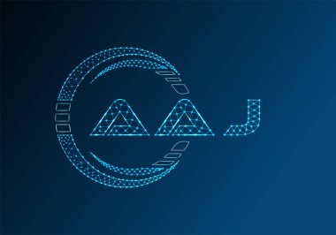 AAJ düşük poli harfli logo vektör tasarımı. AAJ düşük poli logo tasarımı. 