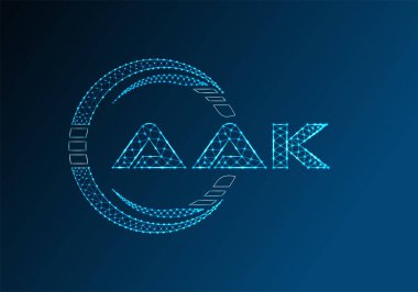 AAK düşük poli harfli logo vektör tasarımı. AAK düşük poli logo tasarımı. 