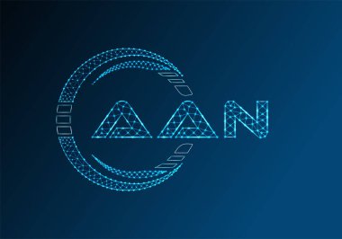 AAN düşük poli harfli logo vektör tasarımı. AAN düşük poli logo tasarımı. 
