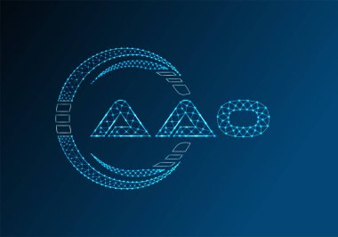 AAO düşük poli harfli logo vektör tasarımı. AAO düşük poli logo tasarımı. 