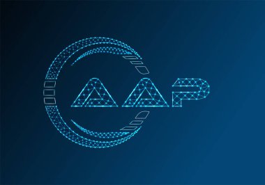 AAP düşük poli harfli logo vektör tasarımı. AAP düşük poli logo tasarımı. 