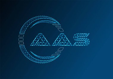 AAS düşük poli harfli logo vektör tasarımı. AAS düşük poli logo tasarımı. 