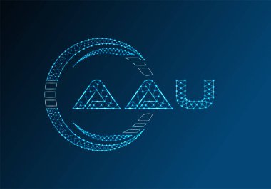 AAU düşük poli harfli logo vektör tasarımı. AAU düşük poli logo tasarımı. 