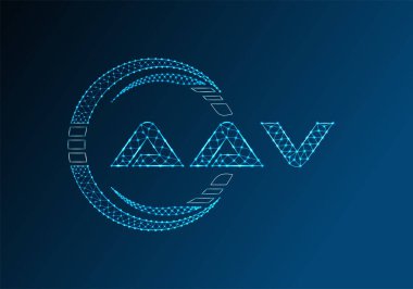 AAV düşük poli harfli logo vektör tasarımı. AAV düşük poli logo tasarımı. 
