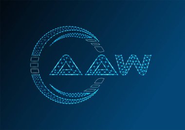 AAW düşük poli harfli logo vektör tasarımı. AAW düşük poli logo tasarımı. 