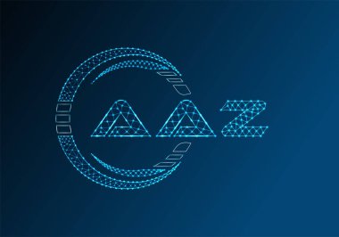 AAZ düşük poli harfli logo vektör tasarımı. AAZ düşük poli logo tasarımı. 