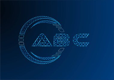 ABC düşük poli harfli logo vektör tasarımı. ABC düşük poli logo tasarımı. 