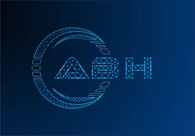 ABH düşük poli harfli logo vektör tasarımı. ABH düşük poli logo tasarımı. 