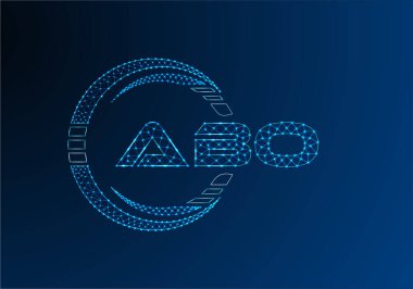 ABO düşük poli harfli logo vektör tasarımı. ABO düşük polyester logo tasarımı. 