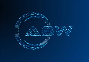 ABW düşük poli harfli logo vektör tasarımı. ABW düşük poli logo tasarımı. 