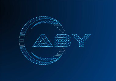 ABY düşük poli harfli logo vektör tasarımı. ABY düşük poli logo tasarımı. 