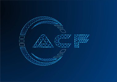 ACF düşük poli harfli logo vektör tasarımı. ACF düşük poli logo tasarımı. 