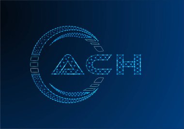 ACH düşük poli harfli logo vektör tasarımı. ACH düşük poli logo tasarımı. 