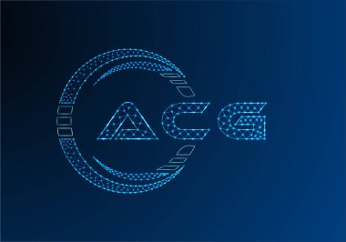 ACG düşük poli harfli logo vektör tasarımı. ACG düşük poli logo tasarımı. 