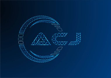 ACJ düşük poli harfli logo vektör tasarımı. ACJ düşük poli logo tasarımı. 