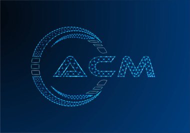 ACM düşük poli harfli logo vektör tasarımı. ACM düşük poli logo tasarımı. 