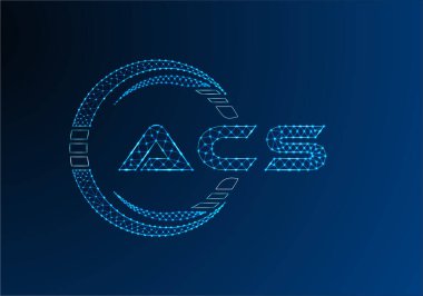ACS düşük poli harfli logo vektör tasarımı. ACS düşük poli logo tasarımı. 