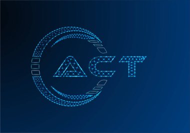 ACT düşük poli harfli logo vektör tasarımı. ACT düşük poli logo tasarımı. 