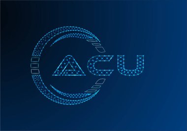 ACU düşük poli harfli logo vektör tasarımı. ACU düşük poli logo tasarımı. 