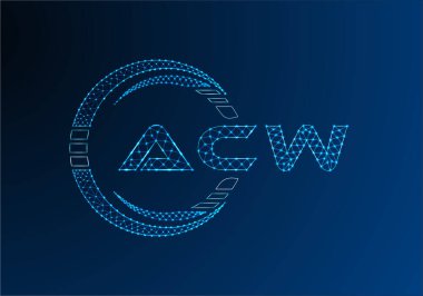 ACW düşük poli harfli logo vektör tasarımı. ACW düşük poli logo tasarımı. 