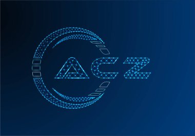 ACZ düşük poli harfli logo vektör tasarımı. ACZ düşük poli logo tasarımı. 