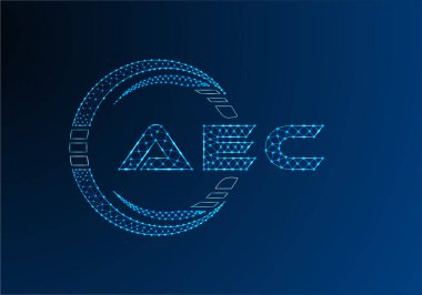 AEC düşük poli harfli logo vektör tasarımı. AEC düşük poli logo tasarımı. 